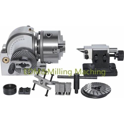 1Set High Quality Milling Machine BS-0 Semi-Universal Lndex Center CNC Universal Dividing Head With 100mm Chuck 3-Jaw DURABLE