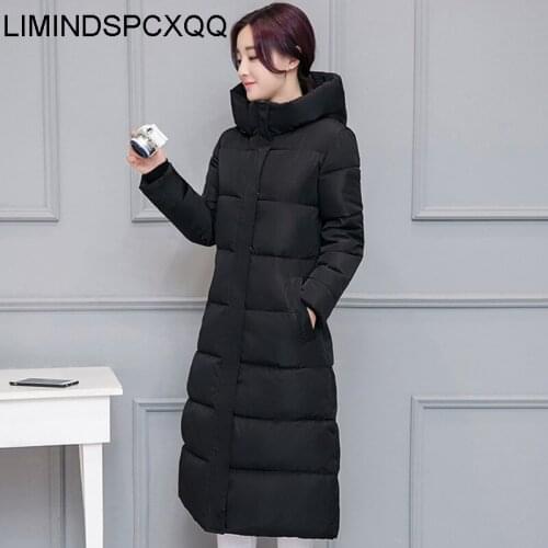 Cotton Clothing Female 2021 Winter Warm Thicke Cotton Coat New Korean Cotton Long Plus Size 3XL Down Jacket Slim Hooded Parkas
