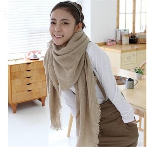 New fashion shawls and scarves women spring, summer, autumn, winter ladies retro tassels solid color long scarves 180*90cm