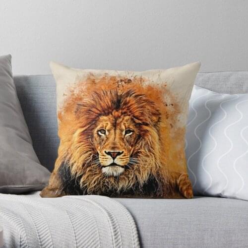 Liquid Lion Throw Pillow Cushion Cover Polyester throw pillows case on sofa home living room car seat decor 45x45cm