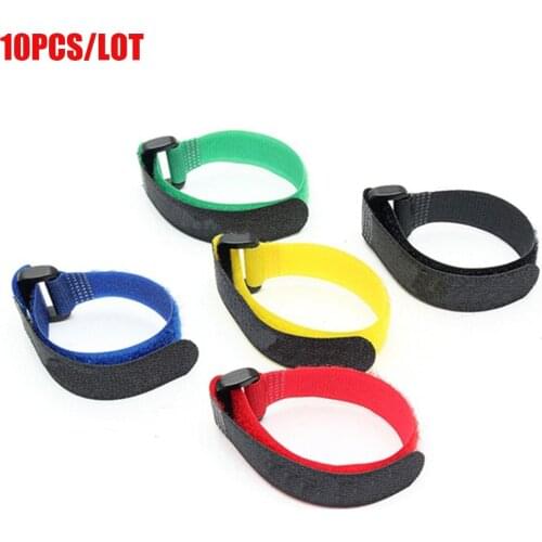 10PCS 30*2cm Strong Lipo Battery Tie Cable Tie Down Strap Colors For RC Helicopter Quadcopter Model