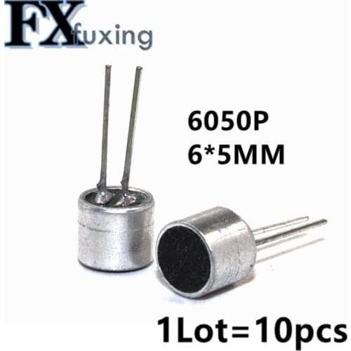 10pcs 6*5mm MIC Capsule Electret Condenser Pickup Microphone 52DB Tape pin Mitophone 6050 Electret Sensitivity 56-58 Hot