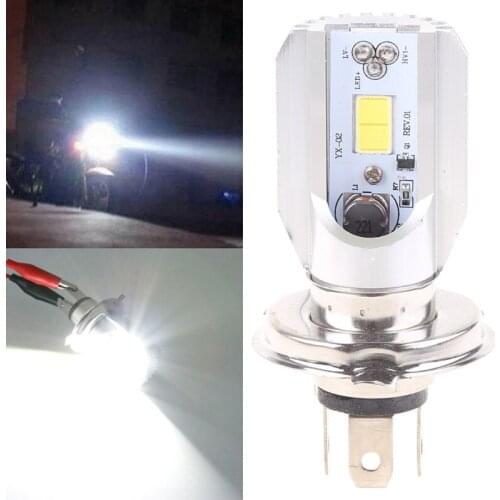 12W H4 LED Motorcycle Headlamp COB Bulb Motorbike Headlight DC 6-80V