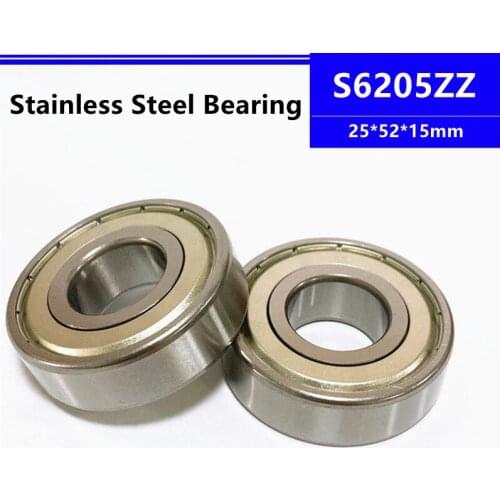4pcs/10pcs S6205ZZ 25*52*15mm Stainless Steel Deep Groove Ball Bearing 25x52x15mm SB6205ZZ S6205 S6205-2Z