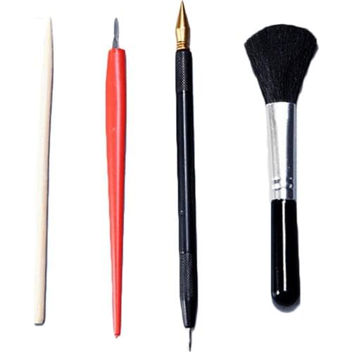 4PCS Kids DIY Magic Scraping Painting Scratch Arts Drawing Tool with Stick Scraper Pen Black Brush for Scratch Painting Toy