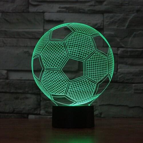 Football Style Colorful Night Light Energy Saving Gradual Decoration Gift 3d Led Lamp Novelty Led Usb Kids Lamp