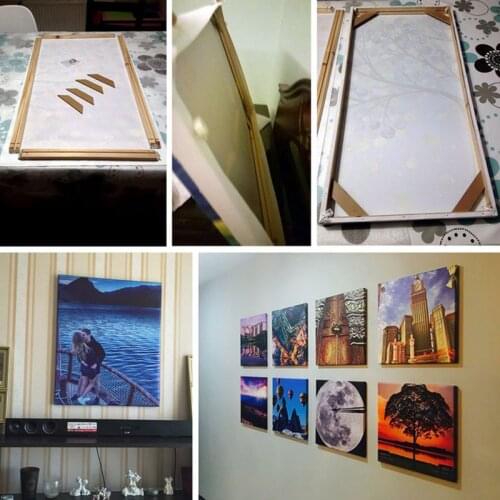 DIY Wood Flat Packed Frame for Stretched Canvas Paintings Hang on Wall Art Separate Frame for Posters and Prints Oil Painting