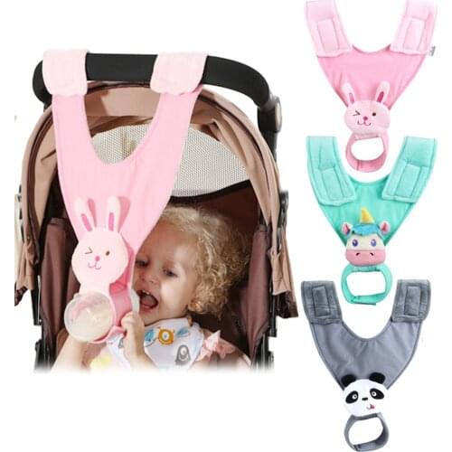 Baby Stroller Feeding Holder Milk Bottle Holder Plush Cotton Adjustable Strap Nursing Cloth For Baby Stroller