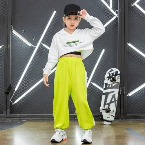 Kids Concert Hip Hop Clothing Sweatshirt Crop Tops Street Wear Jogger Pants For Singers Outfits Girls Dance Costume Clothes
