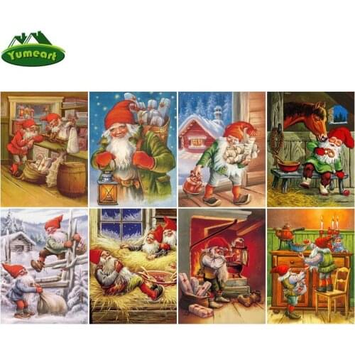 Diy 5D Diamond Painting by Number Santa Claus Life DMC Cross Stitch Crystal Mosaic Kit Needlework Diamond Embroidery Home Decor