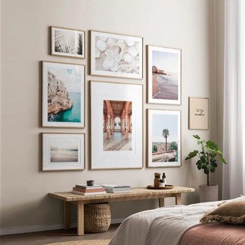 Home Decor Wall Art Prints and Posters Landscape Canvas Painting Seaside Scenery Nordic Modern Backdrop Pictures for Living Room