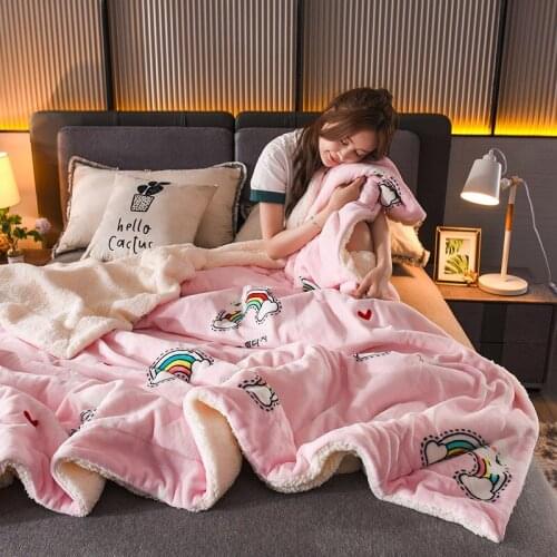 Flannel Coral Fleece Blanket Super Soft Coverlet Sofa Cover Winter Warm Sheets Easy Wash Faux Fur Blankets