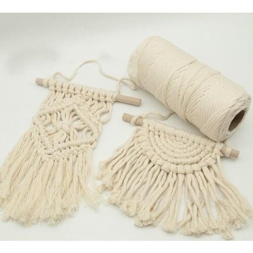 3mm/4mm/6mm Cotton Rope Multi-purpose Creative Diy Cotton Rope Strands Twisted Macrame Cotton Cord for Wall Hanging Crafts