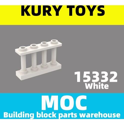 Kury Toys DIY MOC For 15332 Building block parts For Fence 1 x 4 x 2 Spindled with 4 Studs For Building