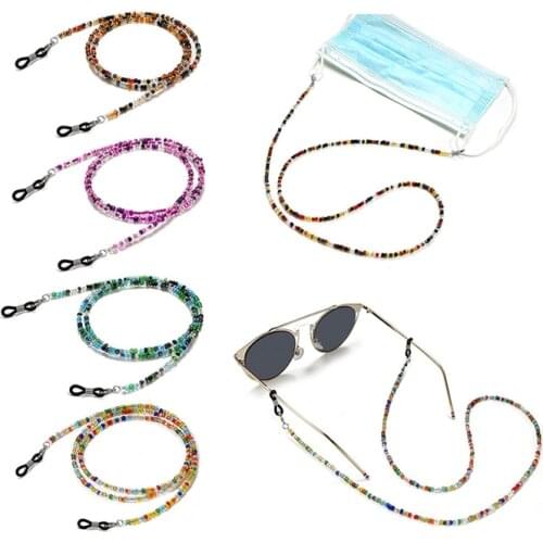 Bohemian Colored Beaded Glasses Chain Fashion Anti-Lost Sunglasses Spectacles Holder Neck Cord Mask Lanyard