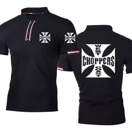 NEW Summer Mens tops West Coast Printed high quality cotton Harajuku Solid color Striped short sleeve Cotton Mens polo shirt