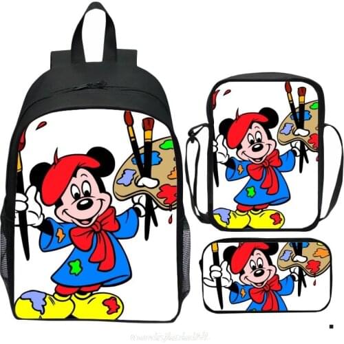 Original Disney Girl Mickey Mouse Minnie School Backpack for Kids Girls Cartoon Bookbag Children Cute Shoulder Bags Mochila