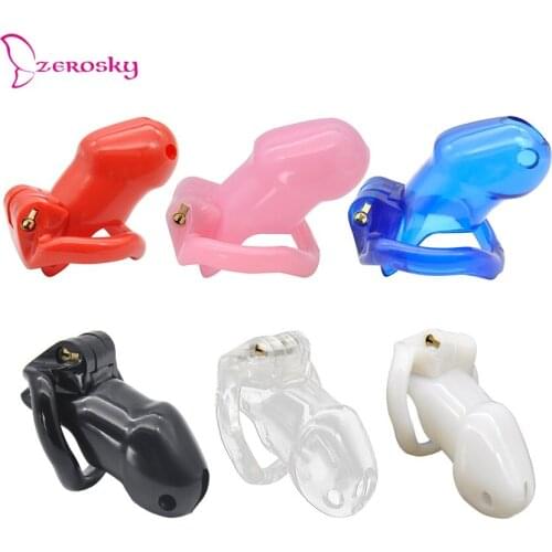 Natural Resin Male Chastity Device Belt Cock Lock Cage Trainer Restraint Sex Toys For Men Penis Belt Lock With 4Rings Lock