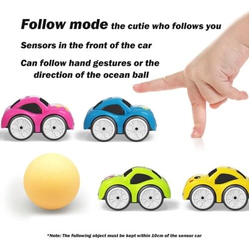 RC Intelligent Sensor Remote Control Cartoon Mini Car Radio Controlled Electric Cars Mode Smart Music Light Toys for Children
