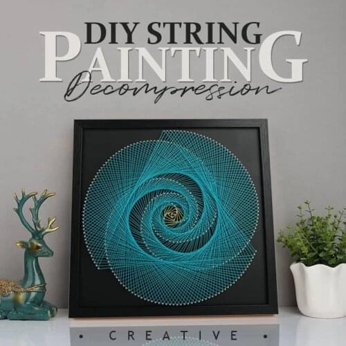 Nails String Art Set 3D Vision Wire Painting Decompression Craft DIY Winding Lines Ornament Gift for Home Office ALI88