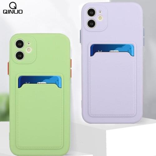 Shockproof Soft Silicone Card Holder Wallet Phone Case For iPhone 11 12 Pro Max Mini 7 8 Plus XR X XS Max SE 2 Wallet Back Cover
