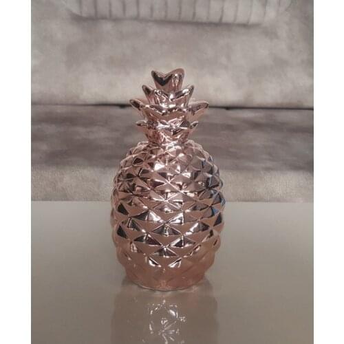 Modern Fashion Flashlight Bronze Ceramic Pineapple Piggy Bank trinket baratija حلية орнаментальный