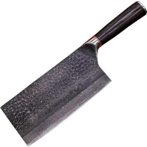 67 Layers 9Cr18CoMoV Japanese Damascus Steel Kitchen Knives 7.5 Inch Ultra Sharp Slicing Knife Handmade Forged Veins Wood Handle