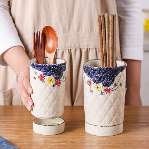 Japanese Ceramic Chopstick Holder Household Tableware Chopstick Barrel Kitchen Storage Supplies Table Decoration kitchen items