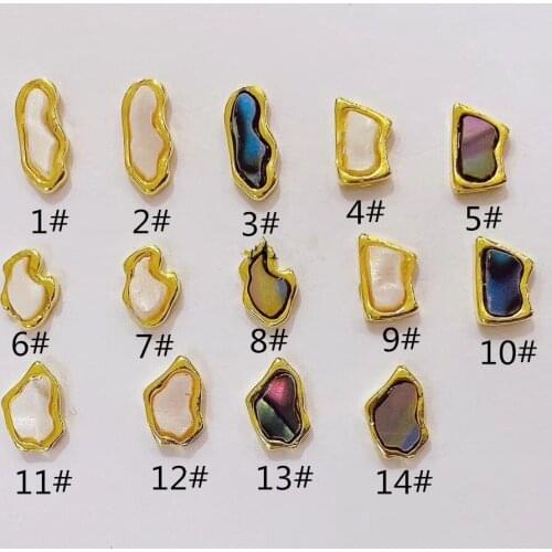 10Pcs/Lot Luxury Bohemia Shell Irregular Geometry 3D Bride DIY Accessories Metal Nail Art Deco Charms Tools Stickersfor Manicure