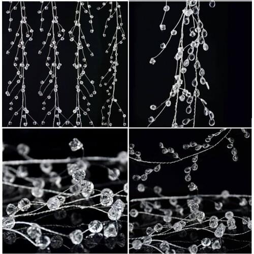 100/120/150cm Acrylic Crystal Bead Curtain Clear Water Drop Diamond Shape Branch String Garland For Wedding Party Decor Supplies