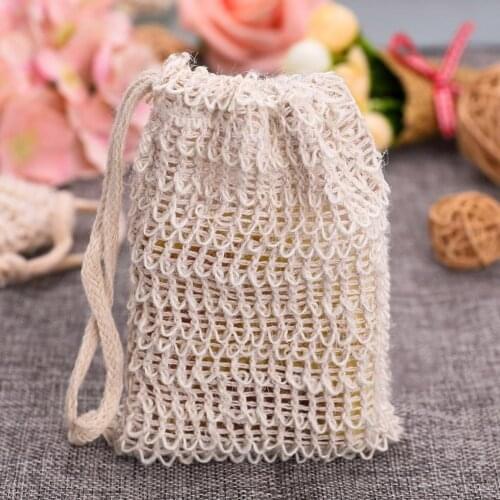 3Pcs Cotton Flax Soap Exfoliating Bag Skin-friendly Refresh Skin Bath Accessory Body Scrubber Natural Loofah Pouch for Home