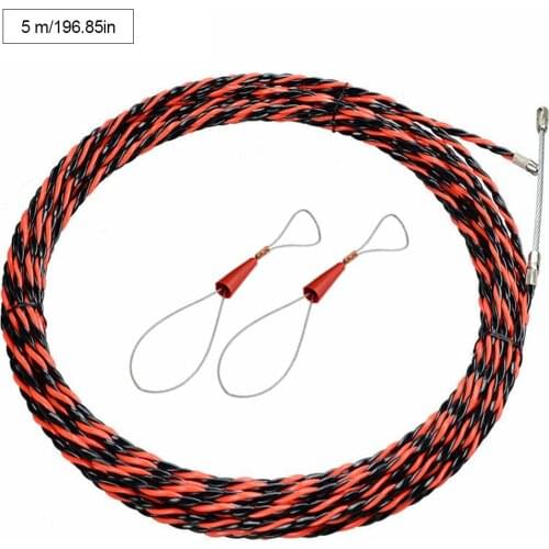 5/30M 5mm Guide Device Fiberglass Electric Cable Push Pullers Duct Snake Rodder Fish Tape Wire +2 Pcs Cable Tensioner