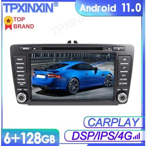 6+128GB Android 11 For Skoda Octavia 2008 -2015 Car Multimedia Player GPS Navi Audio Stereo Screen DVD Head Unit Tape Recorder