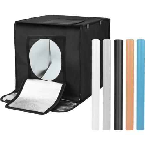 Andoer 40cm Foldable Photography Tent Tabletop Light Box 126pcs LED Beads 5500K with 5pcs Backdrops for Product Photography