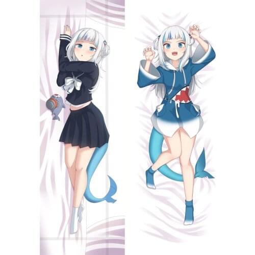 Anime Virtual Youtuber Gawr Gura Lovely Girl Dakimakura Hugging Body Pillow Case Cover Otaku Throw Bedding Pillowcase
