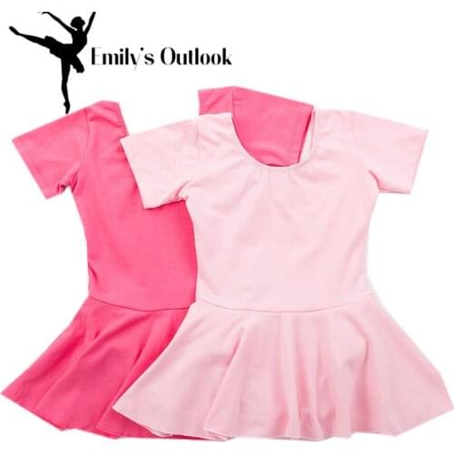 Cheap Girls Ballet Dress Gymnastics Skirted Leotard Ballerina Dancewear Dancing Costume Pink Rose 100cm-155cm Free Shipping