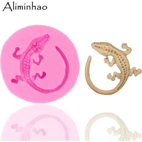 DY0044 Gecko lizard DIY Resin Clay Mold Silicone Mold Sugarcraft dessert Candy Chocolate Molds Fondant Cake Decorating Tools