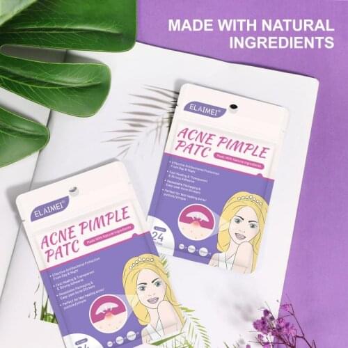 ELAIMEI 24pcs Skin Tag Remover Pimple Master Patch Treatment Invisible Acne Stickers Patch Skin Acne Concealer Face Makeup Tools