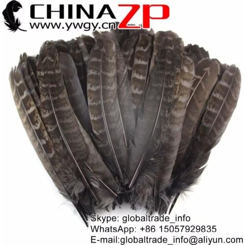 CHINAZP Factory 100pcs/lot Handselected Dyed Black Ringneck Hen Pheasant Round Quill Wing Feathers for DIY Hat or Dress