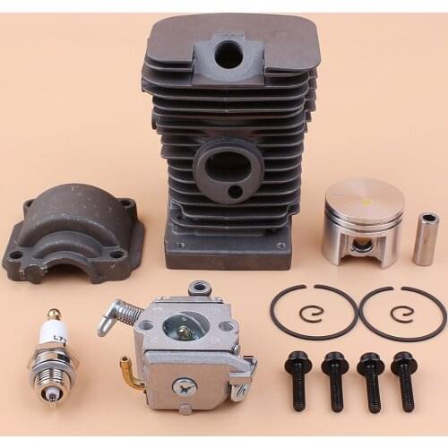 Engine Cylinder Head Piston Pan Carburetor Set Fit STIHL 018 MS180 MS 180 Gasoline Chain Saws Replace 11300201208 11301200603