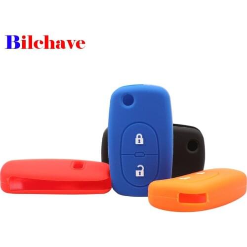Bilchave 10pcs 2 Buttons Silicone Cover Holder Fob For Audi A2 A3 A4 A6 A8 TT Flip Folding Remote Car Key Case Rubber