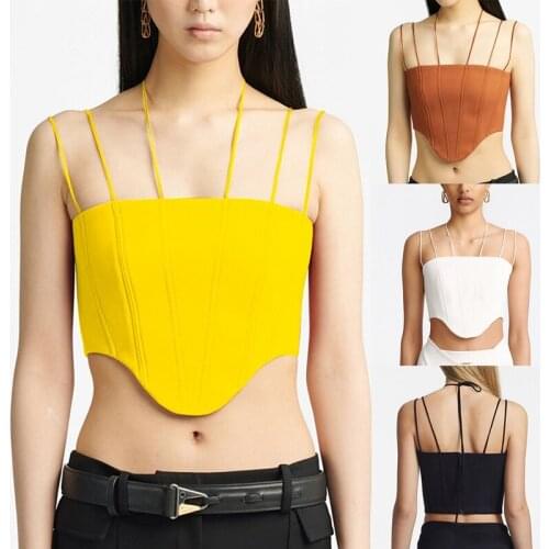 Summer Sexy Halter Backless Slim-Fit Temperament Top Irregular Double Camisole