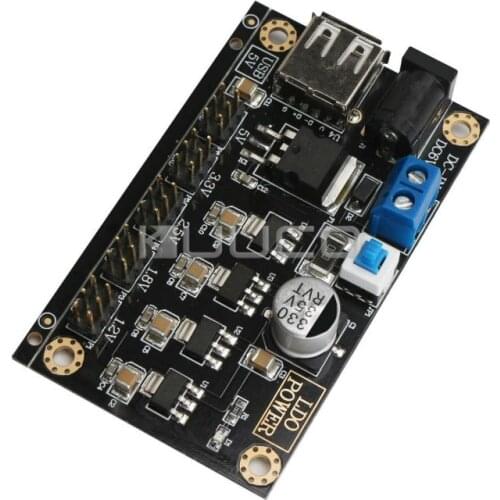LM7805 DC-DC Multiple Output Linear Power Supply DC6 ~ 9V to 1.2V/1.8V/2.5V/3.3V/5V 5-Way Buck Module/Adapter with 5V USB Output