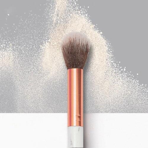 Fast Dispatch Soft Fashionable Beauty Tool For Party Marble pattern flame trimming blusher brush for beginners