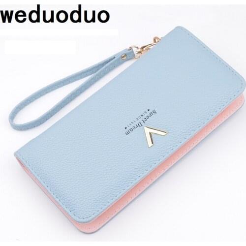 2019 New Fashion Women Wallets High Quality Zipper Clutch Purses Drawstring Female Long Design Wallets Money cases Card Holders