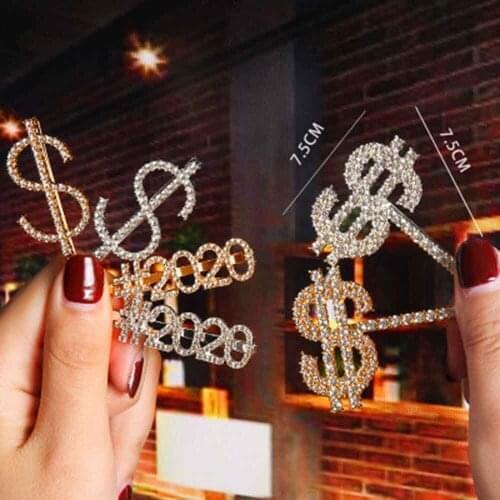 New Hairpins Crystal Shiny Rhinestones Word Letters Hair Clips Women Styling Tool Hairgrip Diamond Hair Accessories Clips Clamp