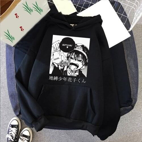 Janpanese Anime Toilet-bound Hanako-kun Pritned Long Sleeved Hoodie Sweatshirt Tops Harajuku