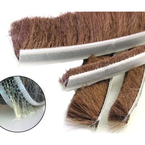 9x5mm Self Adhesive Draught Excluder Brush Pile Windows Doors Draft Proof Seal Gray/Brown/White