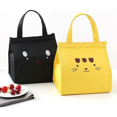 POOLOOS Hook&Loop Thermal Lunch Bag Women Portable Tote Insulated Cooler Bags For Boy Girl Kids Cartoon Beach Food Picnic Bags