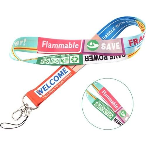 USB ID Badge Holder Keys Strap Tag DIY Warning Sign Keychains Accessory Mobile Phone Hanging Rope Neck Lanyards New
